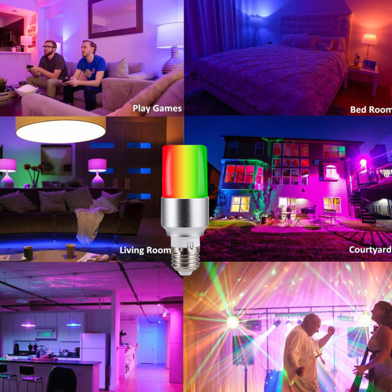 E27 6W RGBW Alexa Voice WiFi Cylindrical LED Light Bulb, Color Changing Warm White Dimming Energy-saving Light Bulb, AC 85-265V, APP Long-range Remote LED Light Bulb